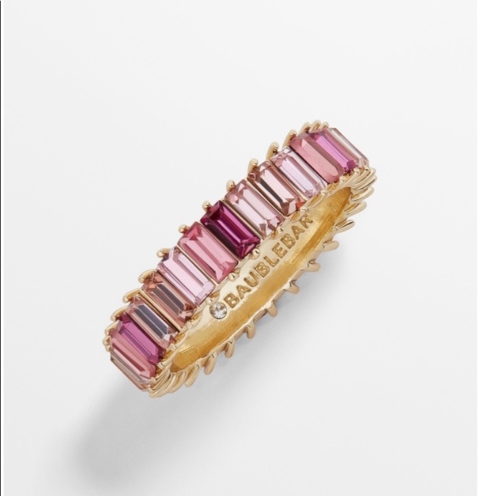 BaubleBar Mini Alidia Ring Pink Ombré size 8